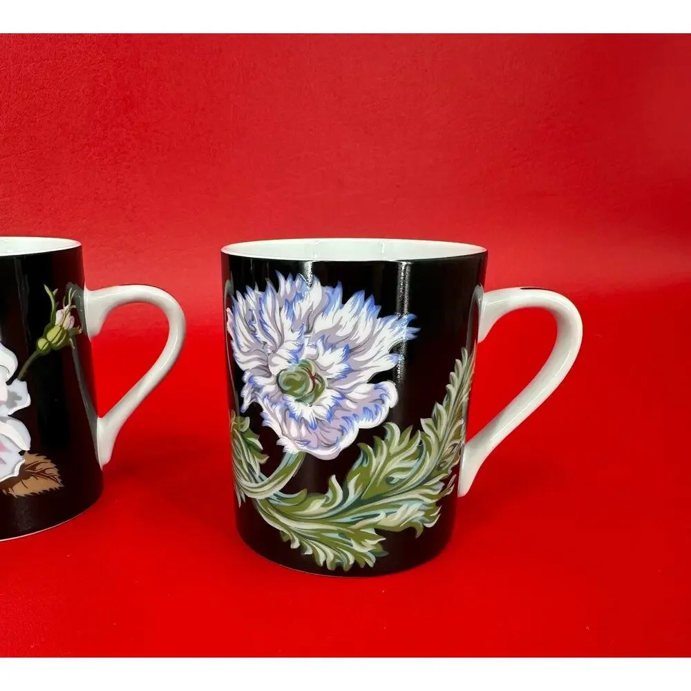 Tiffany & Co Mrs Delaneys Flowers By Sybil Connolly Floral Set Of Three Mugs - Picture 6 of 12